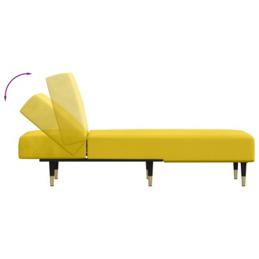 vidaXL Ανάκλιντρο Κίτρινο Βελούδινο 55x140x70cm 1 τεμ.