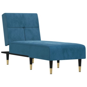 vidaXL Ανάκλιντρο Μπλε Βελούδινο 55x140x70cm 1 τεμ.