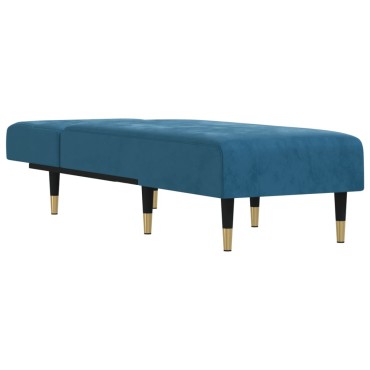 vidaXL Ανάκλιντρο Μπλε Βελούδινο 55x140x70cm 1 τεμ.