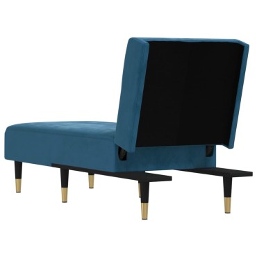 vidaXL Ανάκλιντρο Μπλε Βελούδινο 55x140x70cm 1 τεμ.