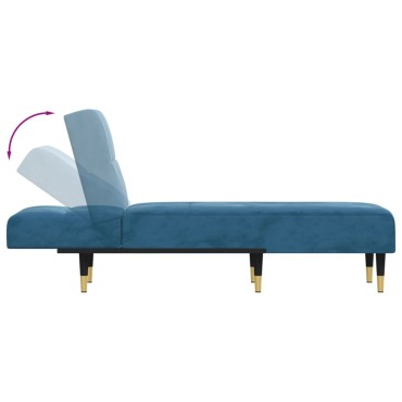 vidaXL Ανάκλιντρο Μπλε Βελούδινο 55x140x70cm 1 τεμ.