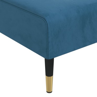 vidaXL Ανάκλιντρο Μπλε Βελούδινο 55x140x70cm 1 τεμ.