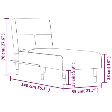 vidaXL Ανάκλιντρο Μπλε Βελούδινο 55x140x70cm 1 τεμ.