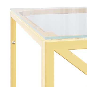vidaXL Τραπέζι Σαλονιού 110x45x45cm από Ανοξ. Ατσάλι και Γυαλί 1 τεμ.