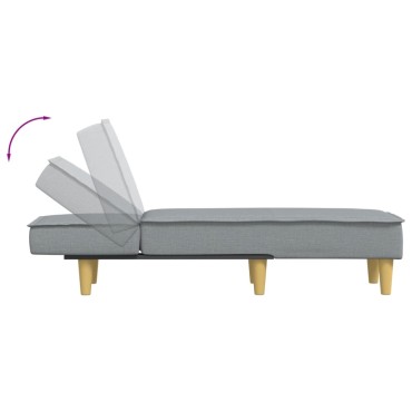 vidaXL Ανάκλιντρο Ανοιχτό Γκρι Υφασμάτινο 55x140x70cm 1 τεμ.