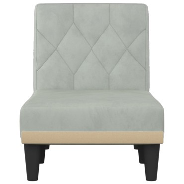 vidaXL Ανάκλιντρο Ανοιχτό Γκρι Βελούδινο 55x140x70cm 1 τεμ.
