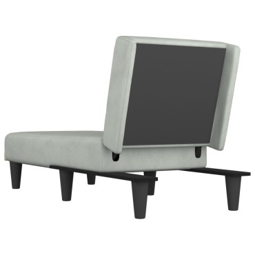 vidaXL Ανάκλιντρο Ανοιχτό Γκρι Βελούδινο 55x140x70cm 1 τεμ.
