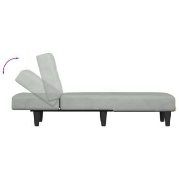 vidaXL Ανάκλιντρο Ανοιχτό Γκρι Βελούδινο 55x140x70cm 1 τεμ.