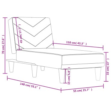 vidaXL Ανάκλιντρο Ανοιχτό Γκρι Υφασμάτινο 55x140x70cm 1 τεμ.