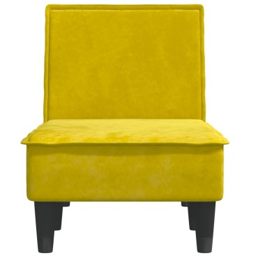 vidaXL Ανάκλιντρο Κίτρινο Βελούδινο 55x140x70cm 1 τεμ.