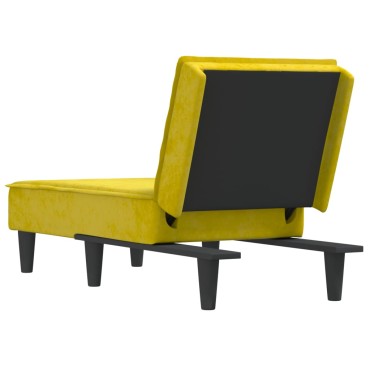 vidaXL Ανάκλιντρο Κίτρινο Βελούδινο 55x140x70cm 1 τεμ.