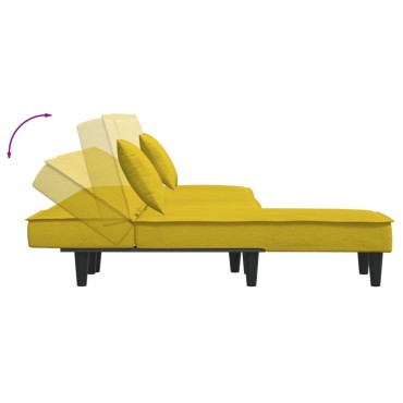 vidaXL Ανάκλιντρο Κίτρινο Βελούδινο 55x140x70cm 1 τεμ.