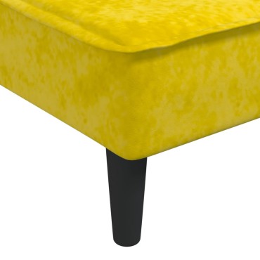 vidaXL Ανάκλιντρο Κίτρινο Βελούδινο 55x140x70cm 1 τεμ.