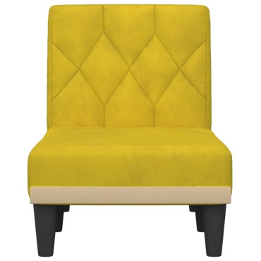 vidaXL Ανάκλιντρο Κίτρινο Βελούδινο 55x140x70cm 1 τεμ.