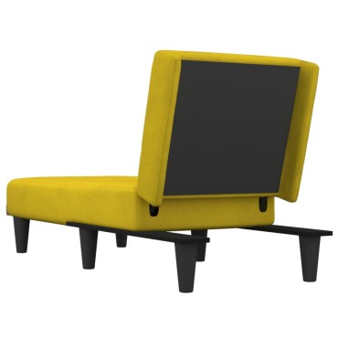 vidaXL Ανάκλιντρο Κίτρινο Βελούδινο 55x140x70cm 1 τεμ.