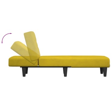 vidaXL Ανάκλιντρο Κίτρινο Βελούδινο 55x140x70cm 1 τεμ.
