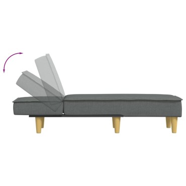 vidaXL Ανάκλιντρο Σκούρο Γκρι Υφασμάτινο 55x140x70cm 1 τεμ.