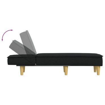 vidaXL Ανάκλιντρο Μαύρο Υφασμάτινο 55x140x70cm 1 τεμ.
