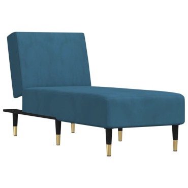 vidaXL Ανάκλιντρο Μπλε Βελούδινο 55x140x70cm 1 τεμ.