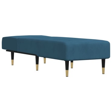 vidaXL Ανάκλιντρο Μπλε Βελούδινο 55x140x70cm 1 τεμ.