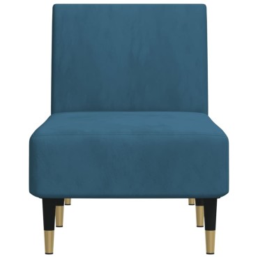 vidaXL Ανάκλιντρο Μπλε Βελούδινο 55x140x70cm 1 τεμ.