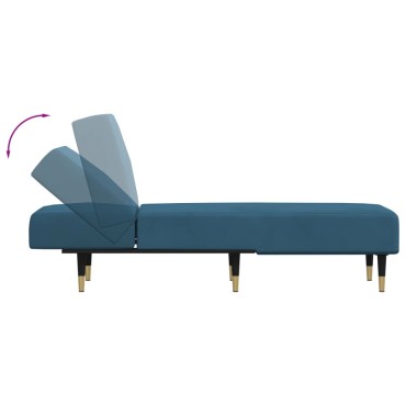 vidaXL Ανάκλιντρο Μπλε Βελούδινο 55x140x70cm 1 τεμ.