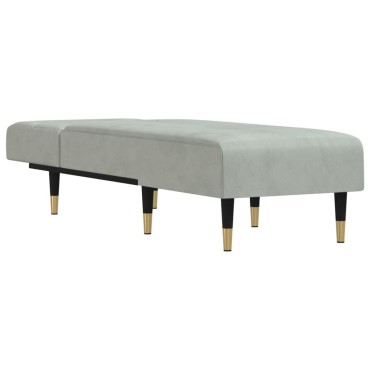 vidaXL Ανάκλιντρο Ανοιχτό Γκρι Βελούδινο 55x140x70cm 1 τεμ.