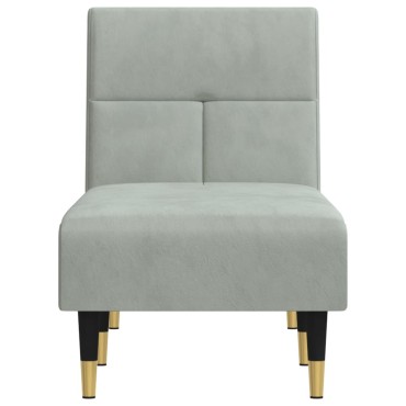 vidaXL Ανάκλιντρο Ανοιχτό Γκρι Βελούδινο 55x140x70cm 1 τεμ.