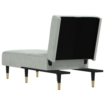 vidaXL Ανάκλιντρο Ανοιχτό Γκρι Βελούδινο 55x140x70cm 1 τεμ.