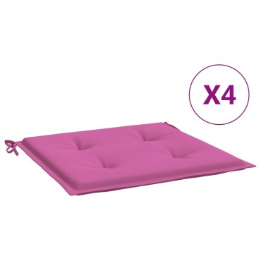 vidaXL Μαξιλάρια Καρέκλας Κήπου 4 τεμ. Ροζ 40x40x4cm Υφασμάτινα