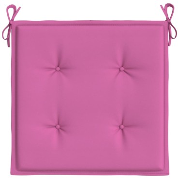 vidaXL Μαξιλάρια Καρέκλας Κήπου 2 τεμ. Ροζ 40x40x4cm Υφασμάτινα