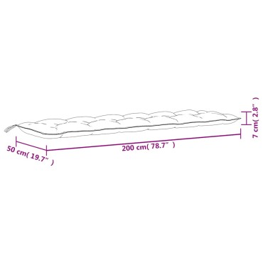 vidaXL Μαξιλάρια Πάγκου Κήπου 2 τεμ. Ροζ 200x50x7cm Υφασμάτινα