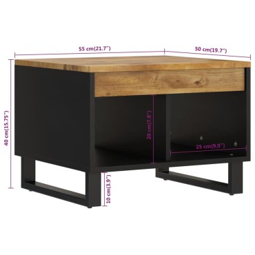 vidaXL Τραπεζάκι Σαλονιού 55x50x40cm από Μασίφ Ξύλο Μάνγκο 1 τεμ.
