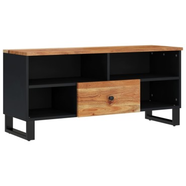 vidaXL Έπιπλο Τηλεόρασης 100x33x46cm Μασίφ Ξύλο Ακακίας & Επεξ. Ξύλο