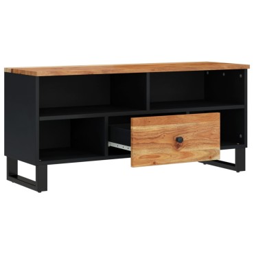 vidaXL Έπιπλο Τηλεόρασης 100x33x46cm Μασίφ Ξύλο Ακακίας & Επεξ. Ξύλο