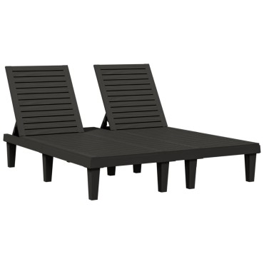 vidaXL Ξαπλώστρα Διπλή Μαύρη 155x138x83cm από Πολυπροπυλένιο 1 τεμ.