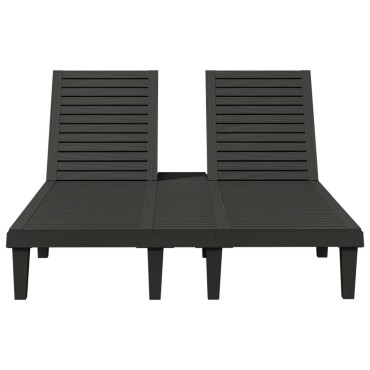vidaXL Ξαπλώστρα Διπλή Μαύρη 155x138x83cm από Πολυπροπυλένιο 1 τεμ.