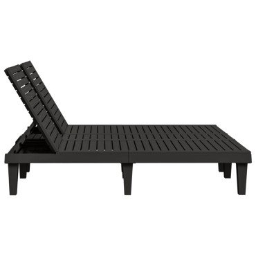 vidaXL Ξαπλώστρα Διπλή Μαύρη 155x138x83cm από Πολυπροπυλένιο 1 τεμ.