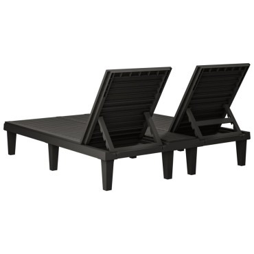 vidaXL Ξαπλώστρα Διπλή Μαύρη 155x138x83cm από Πολυπροπυλένιο 1 τεμ.