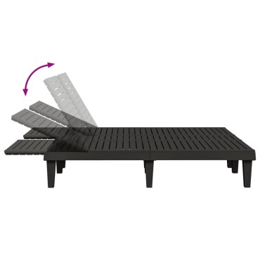 vidaXL Ξαπλώστρα Διπλή Μαύρη 155x138x83cm από Πολυπροπυλένιο 1 τεμ.