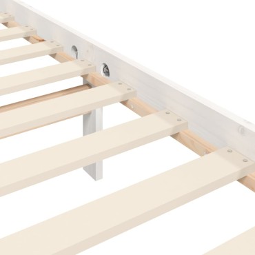 vidaXL Σκελετός Κρεβ. Χωρίς Στρώμα Λευκό 140x200 εκ Μασίφ Πεύκο