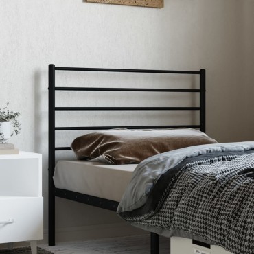 vidaXL Κεφαλάρι Μαύρο Μεταλλικό 95x3x90cm 1 τεμ.