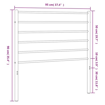 vidaXL Κεφαλάρι Μαύρο Μεταλλικό 95x3x90cm 1 τεμ.