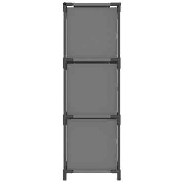 vidaXL Ντουλάπι με 3 Υφασμάτινα Συρτάρια Γκρι 34x34x101cm από Ατσάλι 1 τεμ.