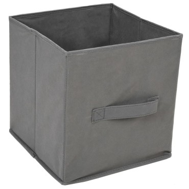 vidaXL Ντουλάπι με 3 Υφασμάτινα Συρτάρια Γκρι 34x34x101cm από Ατσάλι 1 τεμ.