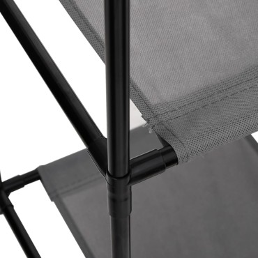 vidaXL Ντουλάπι με 3 Υφασμάτινα Συρτάρια Γκρι 34x34x101cm από Ατσάλι 1 τεμ.