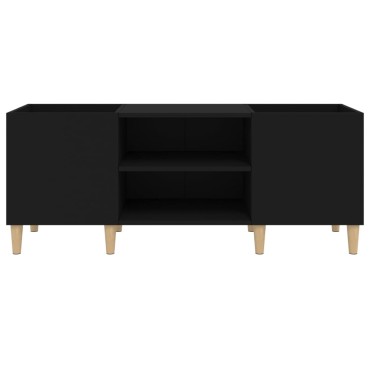 vidaXL Έπιπλο Δίσκων Μαύρο 121x38x48cm από Επεξεργασμένο Ξύλο 1 τεμ.