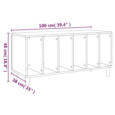 vidaXL Έπιπλο Δίσκων Λευκό 100x38x48cm από Επεξεργασμένο Ξύλο 1 τεμ.