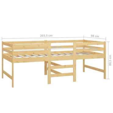 vidaXL Σκελετός Κρεβατιού Χωρίς Στρώμα 90x200cm Μασίφ Ξύλο Πεύκου 1 τεμ. - Μονό
