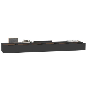 vidaXL Ντουλάπια Τοίχου 2 τεμ. Μαύρα 102x30x20cm από Επεξεργ. Ξύλο
